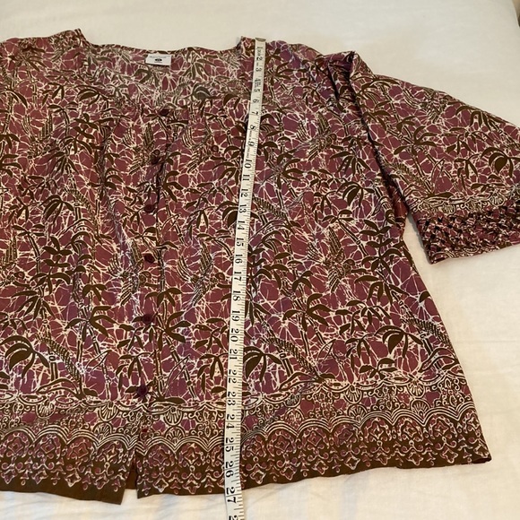 Columbia blouse cotton palm tree mauve 2X - Picture 14 of 17